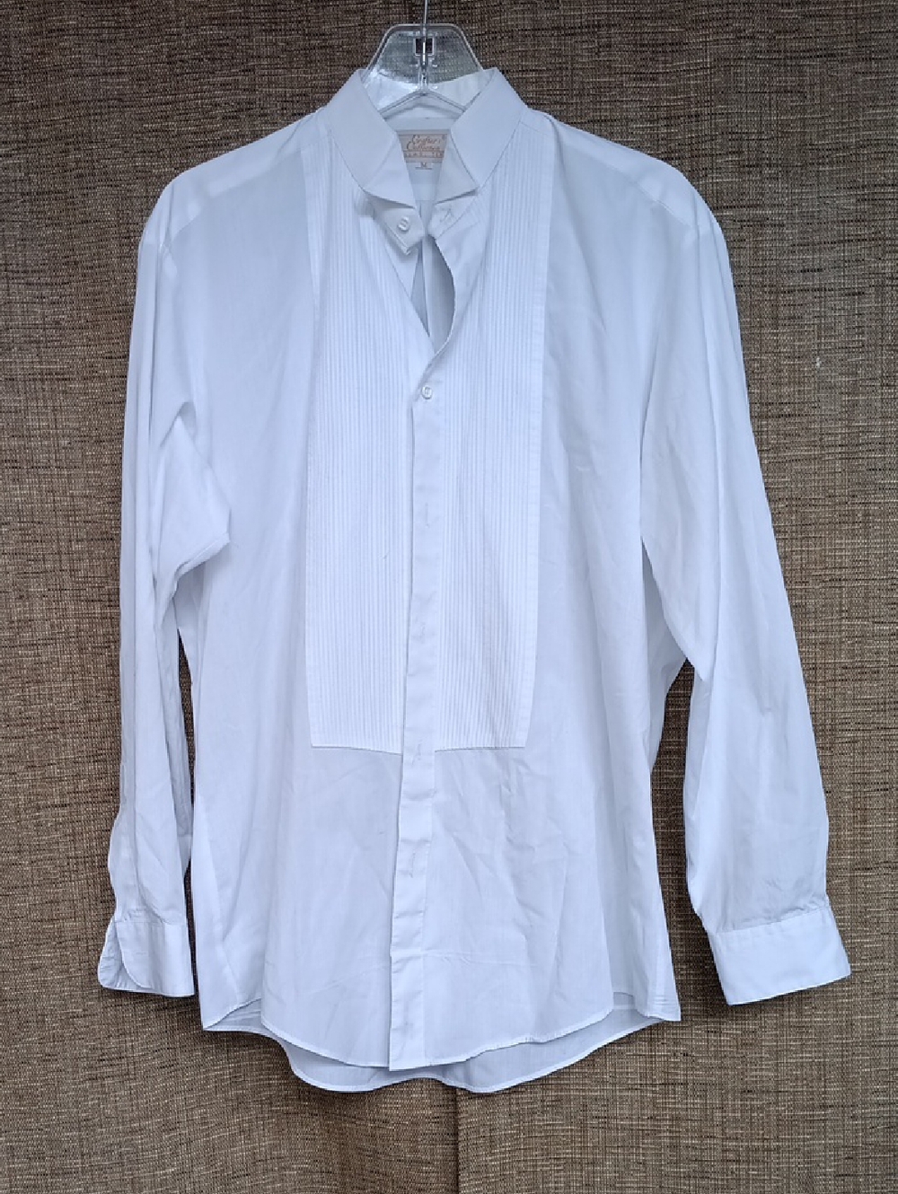 CO White Pleated Bib Men's Dress Shirt